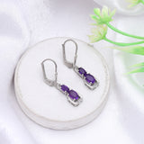 Ezüst Fülbevaló Marokkói Ametiszttel