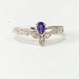 Ezüst Szett Marokkói Ametiszttel és Fehér Topázzal ( Gyűrű )