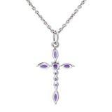 Kereszt Ezüst Medál Marokkói Ametiszttel