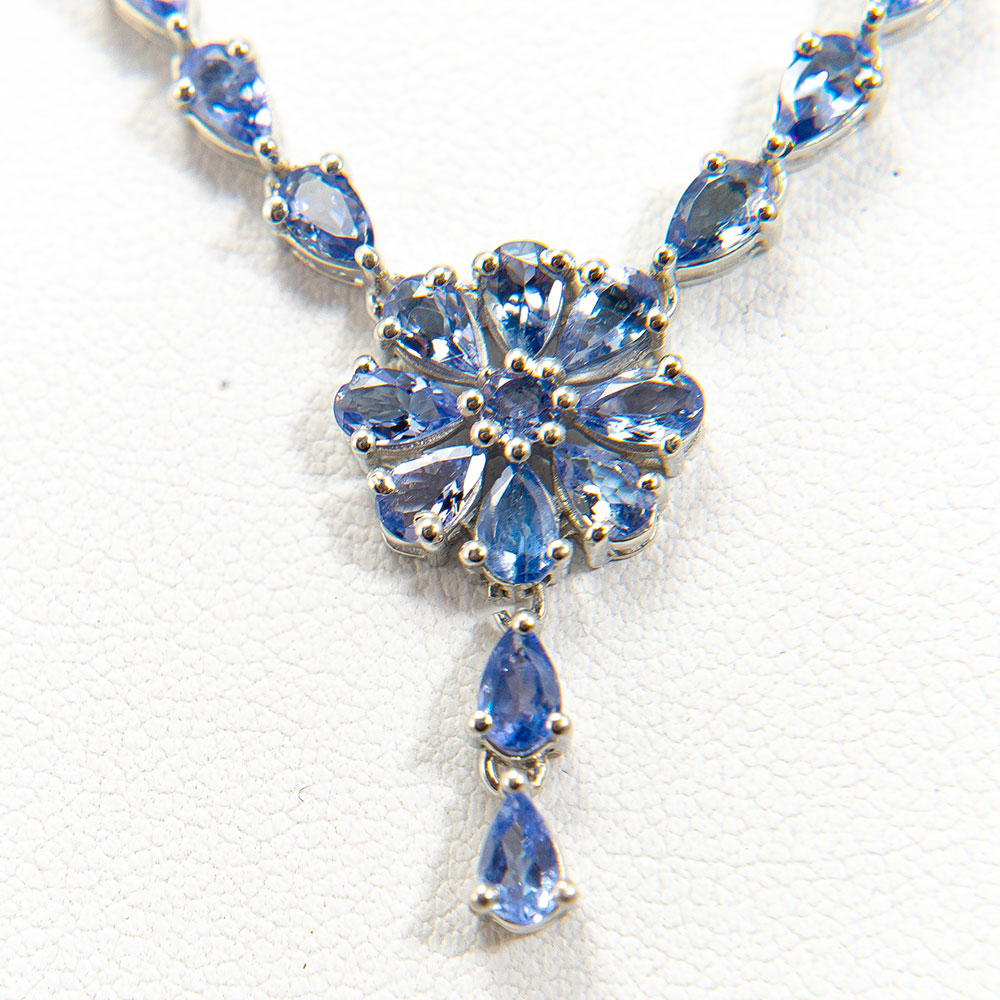 Ezüst Nyaklánc "AAA" Osztályú Tanzanittal