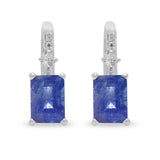 Ezüst Fülbevaló "AAA" Osztályú Tanzanittal és Fehér Topázzal