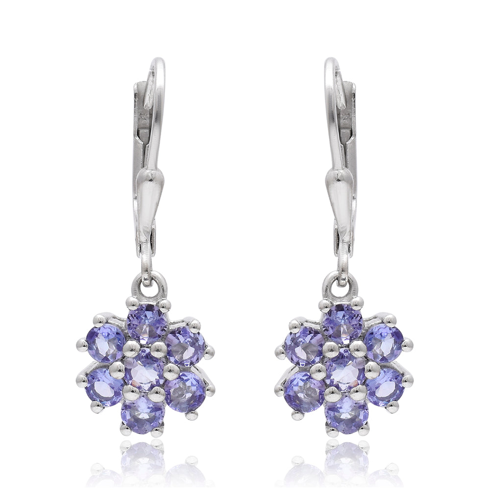 Ezüst Fülbevaló "AAA" Osztályú Tanzanittal