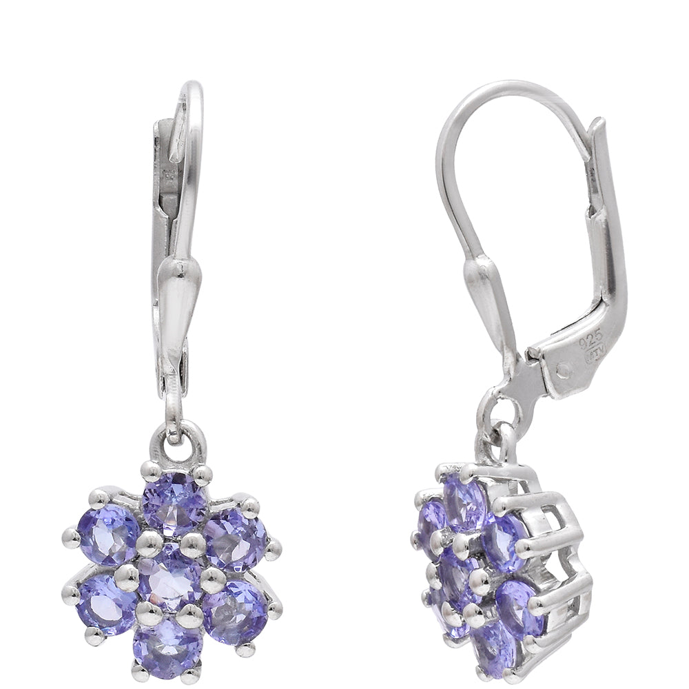 Ezüst Fülbevaló "AAA" Osztályú Tanzanittal