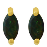 Arannyal Bevont Ezüst Fülbevaló Etiópiai Opállal
