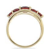 Arannyal Bevont Ezüst Gyűrű Barton Gránáttal és Fehér Topázzal