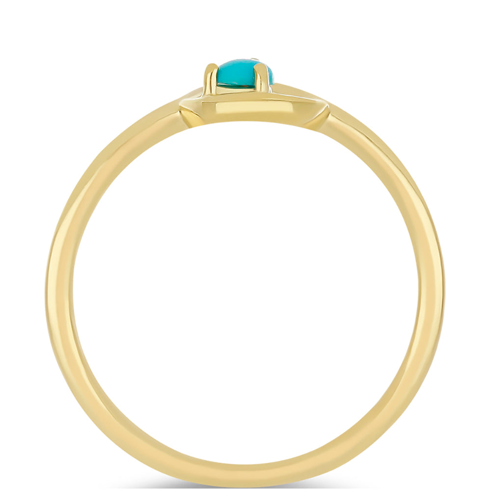 Arannyal Bevont Ezüst Gyűrű Csipkerózsika Türkizzel