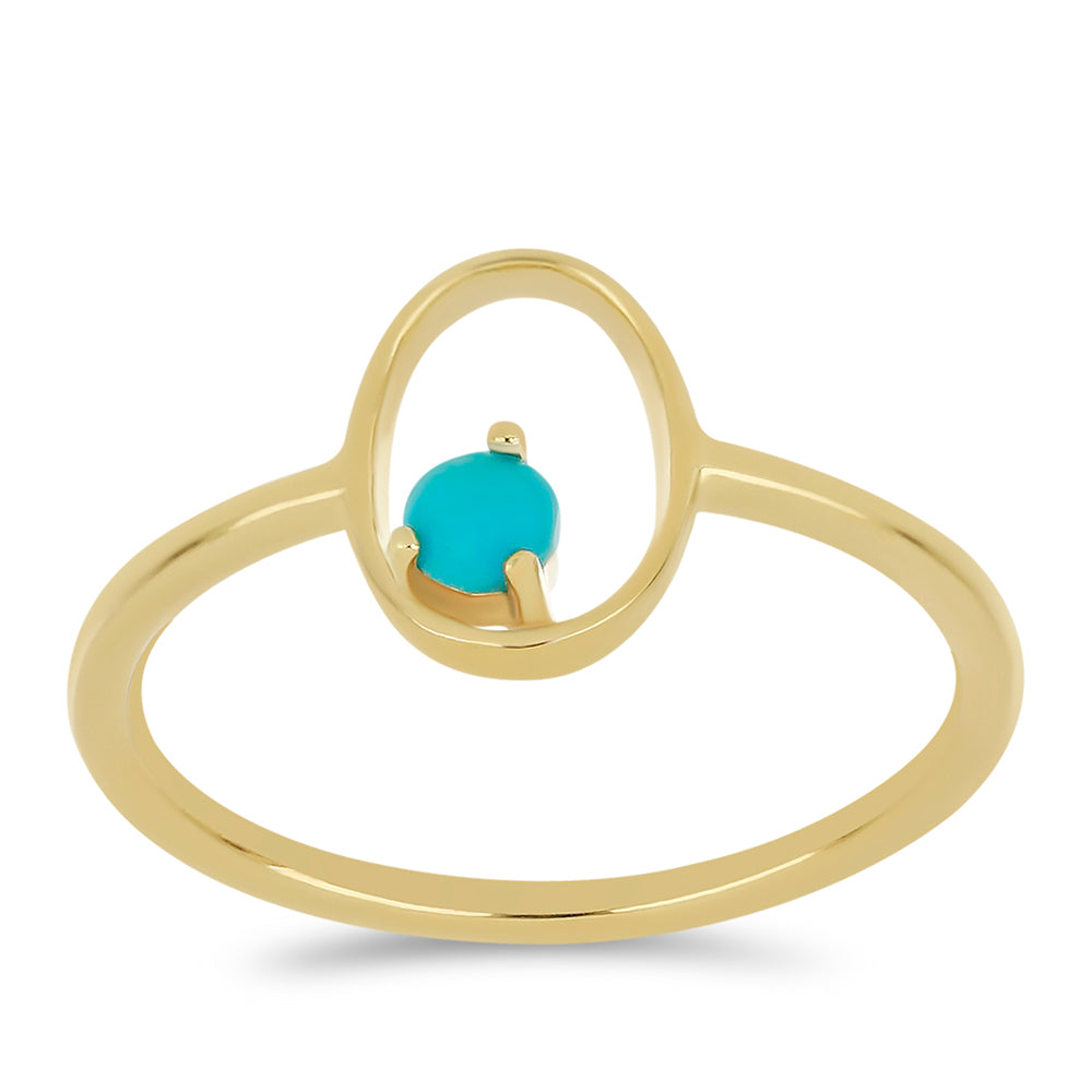 Arannyal Bevont Ezüst Gyűrű Csipkerózsika Türkizzel