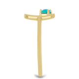 Arannyal Bevont Ezüst Gyűrű Csipkerózsika Türkizzel