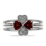 Ezüst Szett Barton Gránáttal és Fehér Topázzal ( Gyűrű )