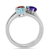 Ezüst Szett Marokkói Ametiszttel és Zöld Acháttal ( Gyűrű )