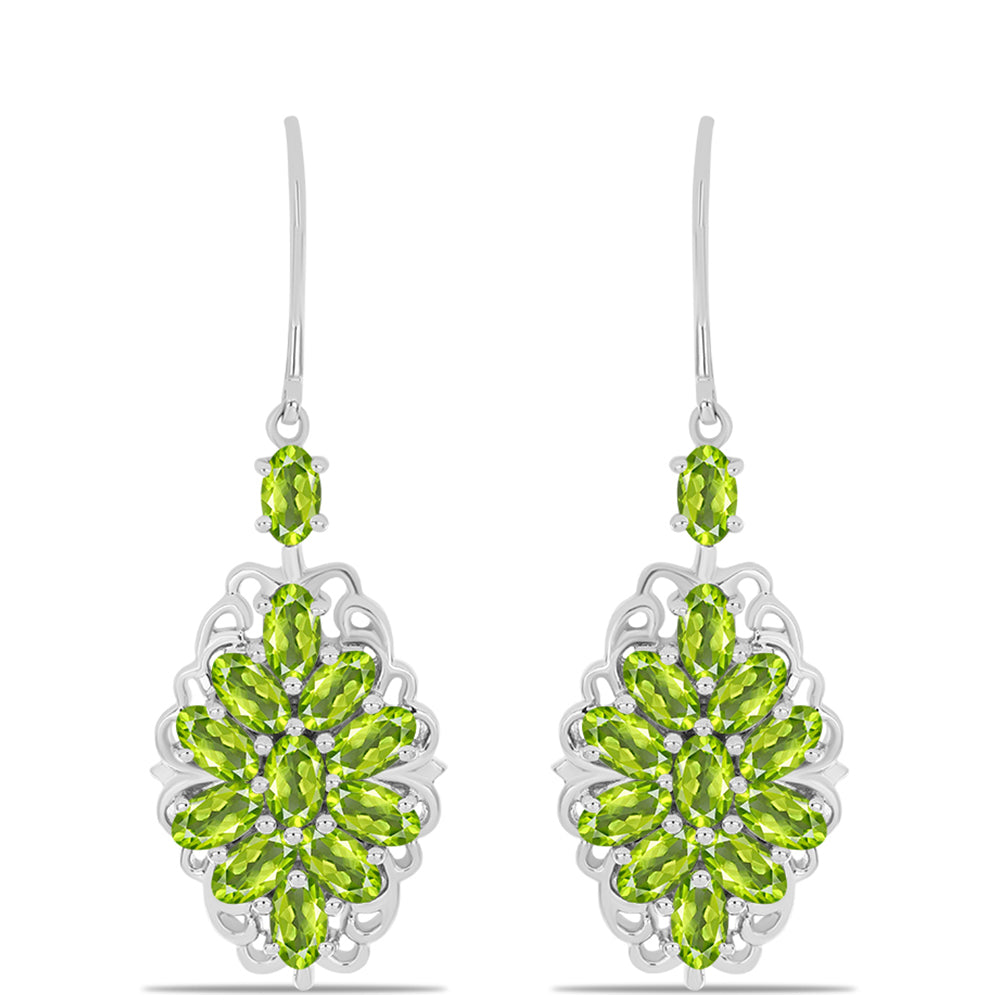 Ezüst Fülbevaló Changbai Peridottal