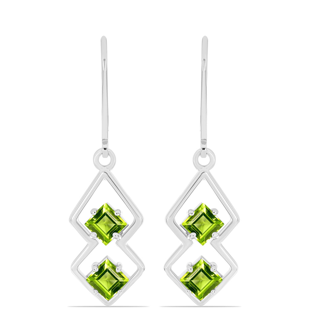 Ezüst Fülbevaló Changbai Peridottal