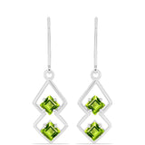Ezüst Fülbevaló Changbai Peridottal