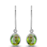 Ezüst Fülbevaló Changbai Peridottal