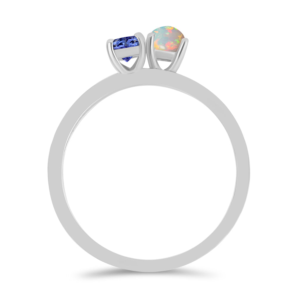 Ezüst Szett Tanzanittal és Etiópiai Opállal ( Gyűrű )