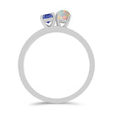 Ezüst Szett Tanzanittal és Etiópiai Opállal ( Gyűrű )