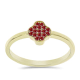 Arannyal Bevont Ezüst Gyűrű Fenséges Vörös Moissanite-tal