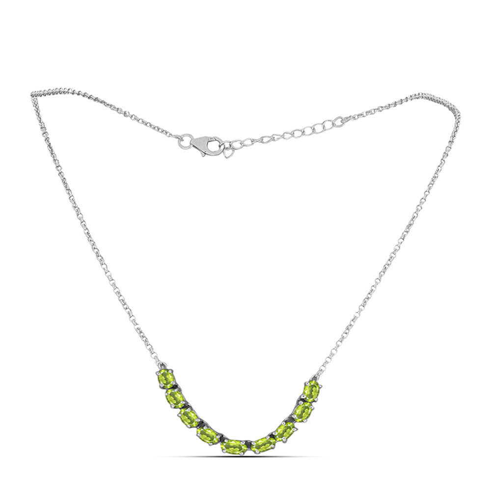 Ezüst Nyaklánc Changbai Peridottal