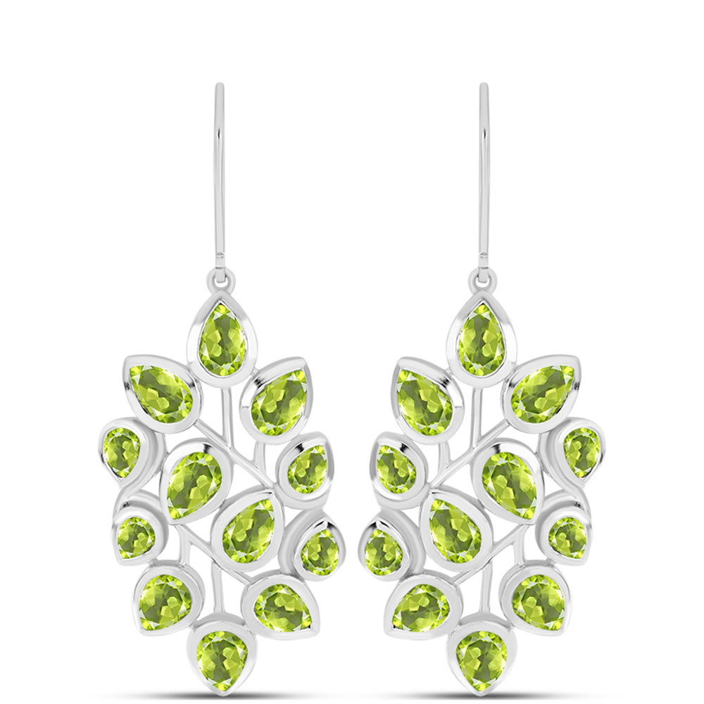 Ezüst Fülbevaló Changbai Peridottal