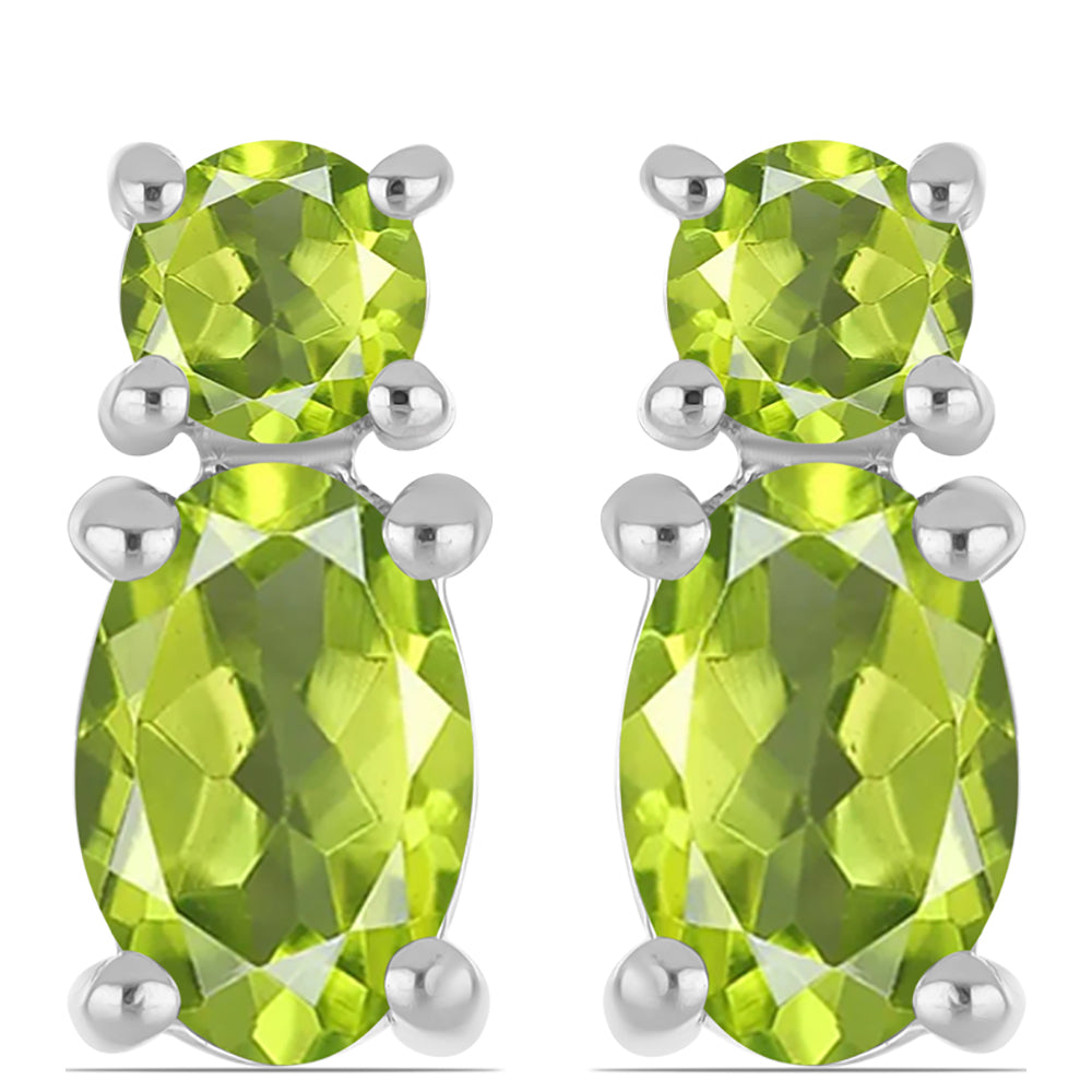 Ezüst Fülbevaló Changbai Peridottal