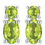Ezüst Fülbevaló Changbai Peridottal