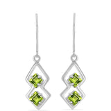 Ezüst Fülbevaló Changbai Peridottal