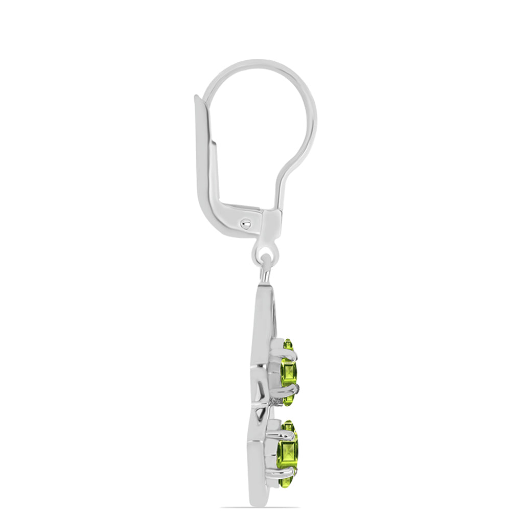 Ezüst Fülbevaló Changbai Peridottal