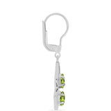 Ezüst Fülbevaló Changbai Peridottal