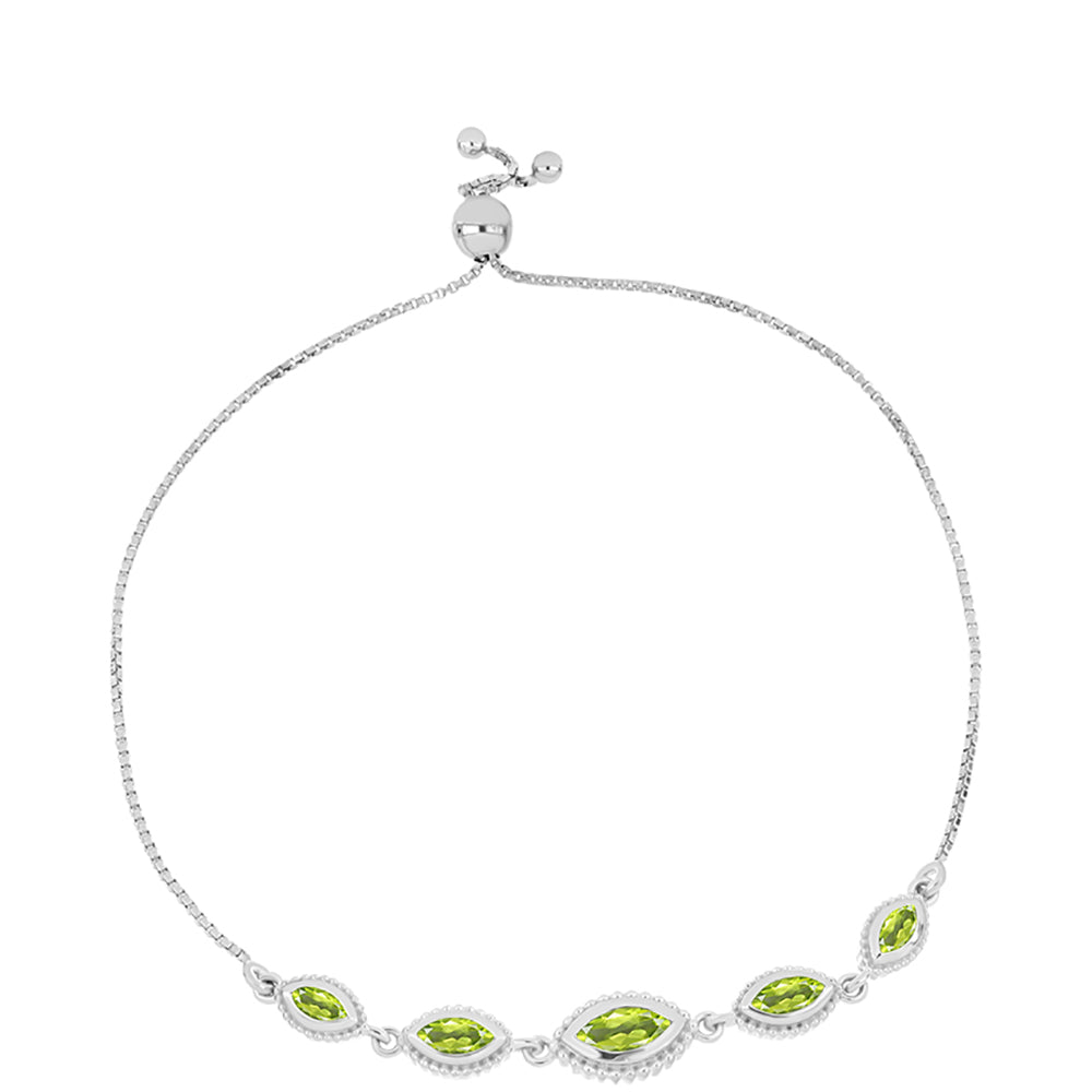 Ezüst Karkötő Changbai Peridottal