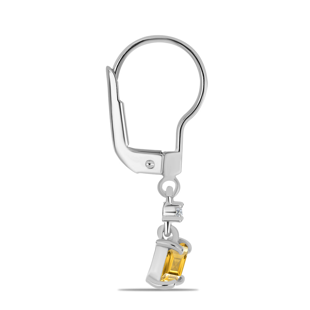 Ezüst Szett Ural Citrinnel és Fehér Topázzal ( Fülbevaló+Gyűrű+Medál )