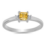 Ezüst Szett Ural Citrinnel és Fehér Topázzal ( Fülbevaló+Gyűrű+Medál )