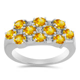 Ezüst Gyűrű Ural Citrinnel és Fehér Topázzal