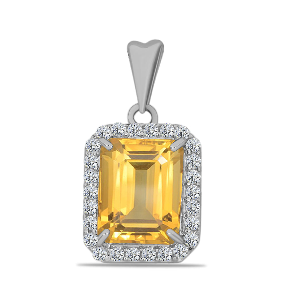 Ezüst Medál Ural Citrinnel és Fehér Topázzal