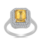 Ezüst Gyűrű Ural Citrinnel és Fehér Topázzal