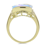 Arannyal Bevont Ezüst Gyűrű Szivárvány Holdkővel