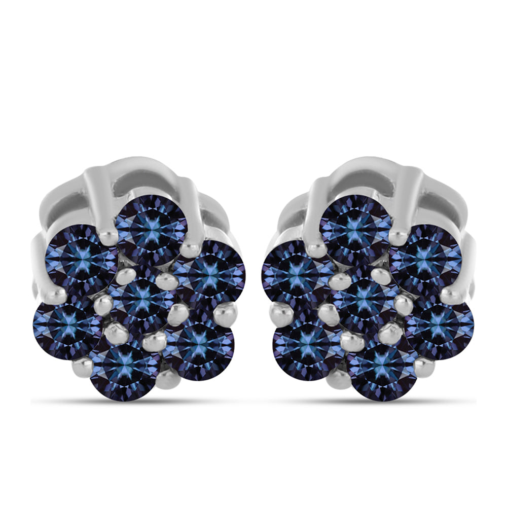 Ezüst Fülbevaló "Császár Lila" Moissanite-tel