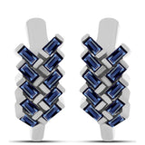 Ezüst Fülbevaló "Császár Lila" Moissanite-tel