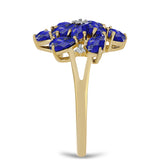 Arannyal Bevont Ezüst Gyűrű Lapisz Lazulival és Fehér Topázzal