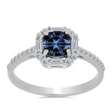 Ezüst Gyűrű "Császár Lila" Moissanite-tel és Fehér Cirkónnal