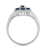 Ezüst Gyűrű "Császár Lila" Moissanite-tel és Fehér Topázzal