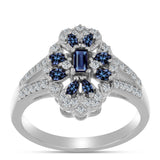 Ezüst Gyűrű "Császár Lila" Moissanite-tel és Fehér Topázzal