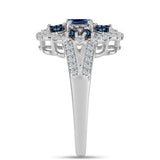 Ezüst Gyűrű "Császár Lila" Moissanite-tel és Fehér Topázzal