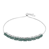 Ezüst Karkötő Zöldes Tengerkék Moissanite-tal