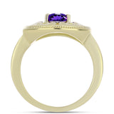 Arannyal Bevont Ezüst Gyűrű Marokkói Ametiszttel