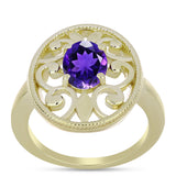 Arannyal Bevont Ezüst Gyűrű Marokkói Ametiszttel