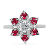 Ezüst Gyűrű Madagaszkári Rubinnal és Fehér Topázzal