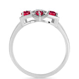 Ezüst Gyűrű Madagaszkári Rubinnal és Fehér Topázzal