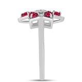 Ezüst Gyűrű Madagaszkári Rubinnal és Fehér Topázzal