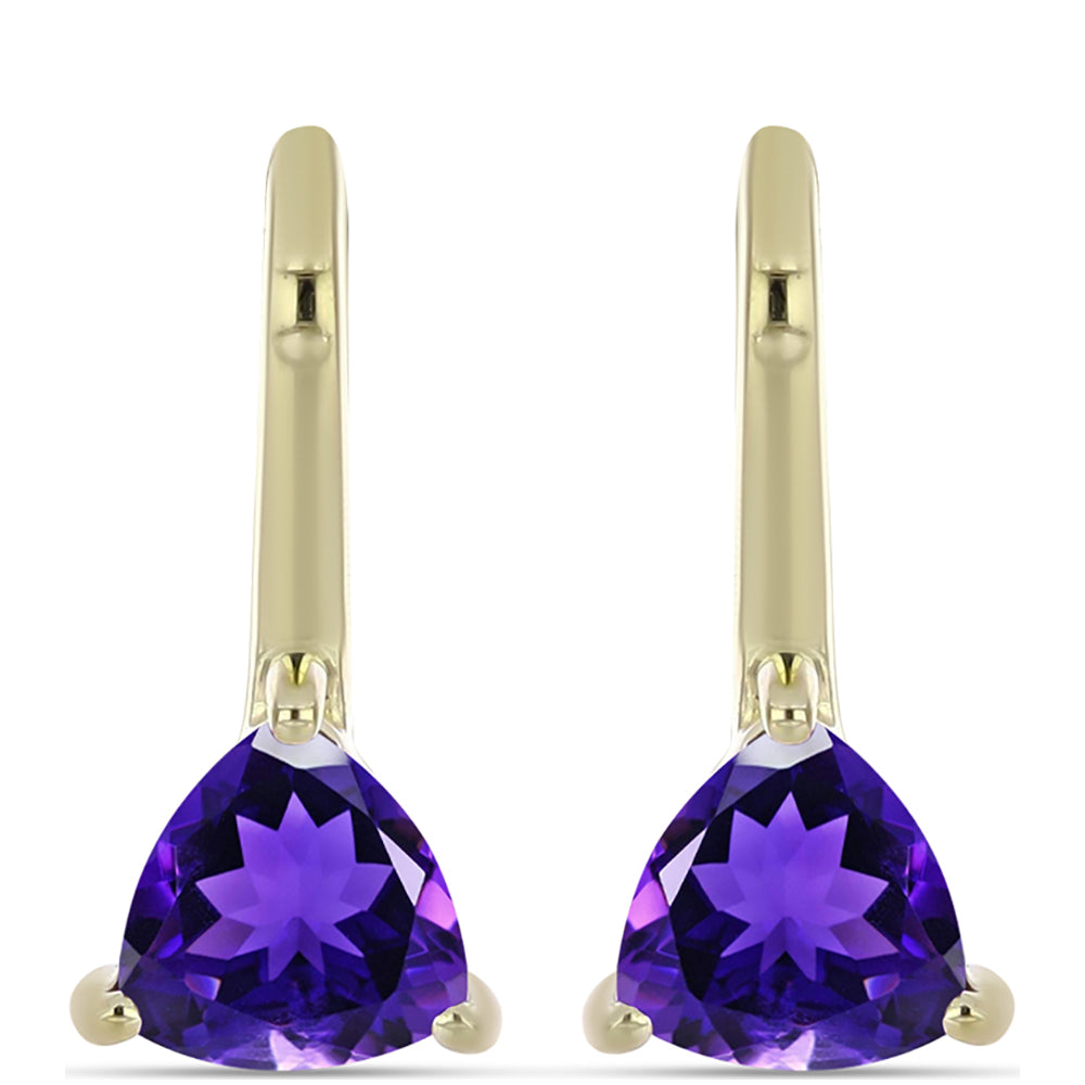 Arannyal Bevont Ezüst Fülbevaló Marokkói Ametiszttel
