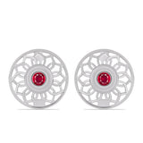 Ezüst Fülbevaló Madagaszkári Rubinnal